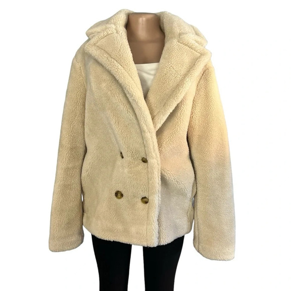 Banana Republic Ivory Sherpa Teddy Coat - Picture 1 of 9